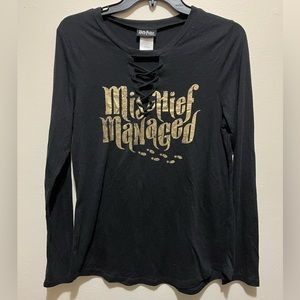 Harry Potter mischief managed long sleeved T-shirt, size large.
